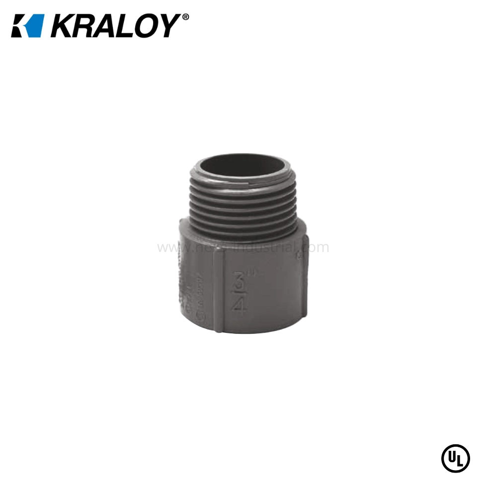 conector conduit macho pvc sch40 1/2" kraloy