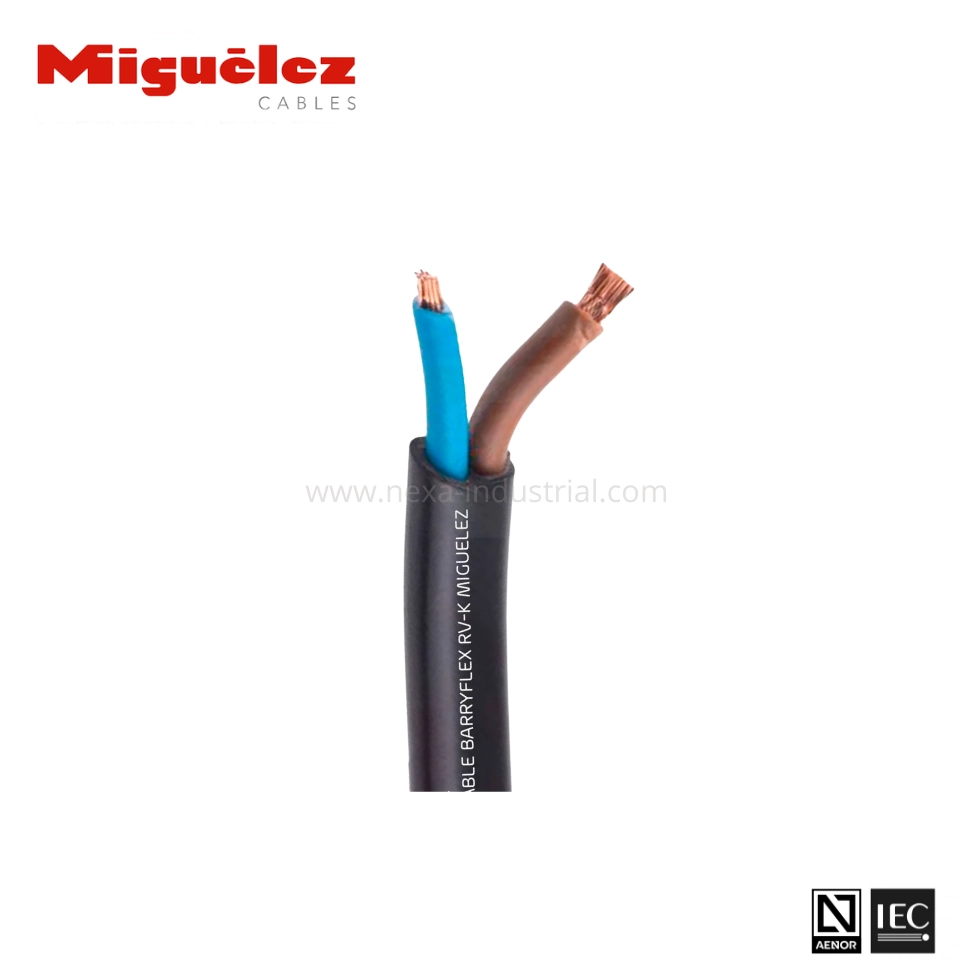 cable barryflex rv-k 2x1.5mm2 0.6/1kv miguelez