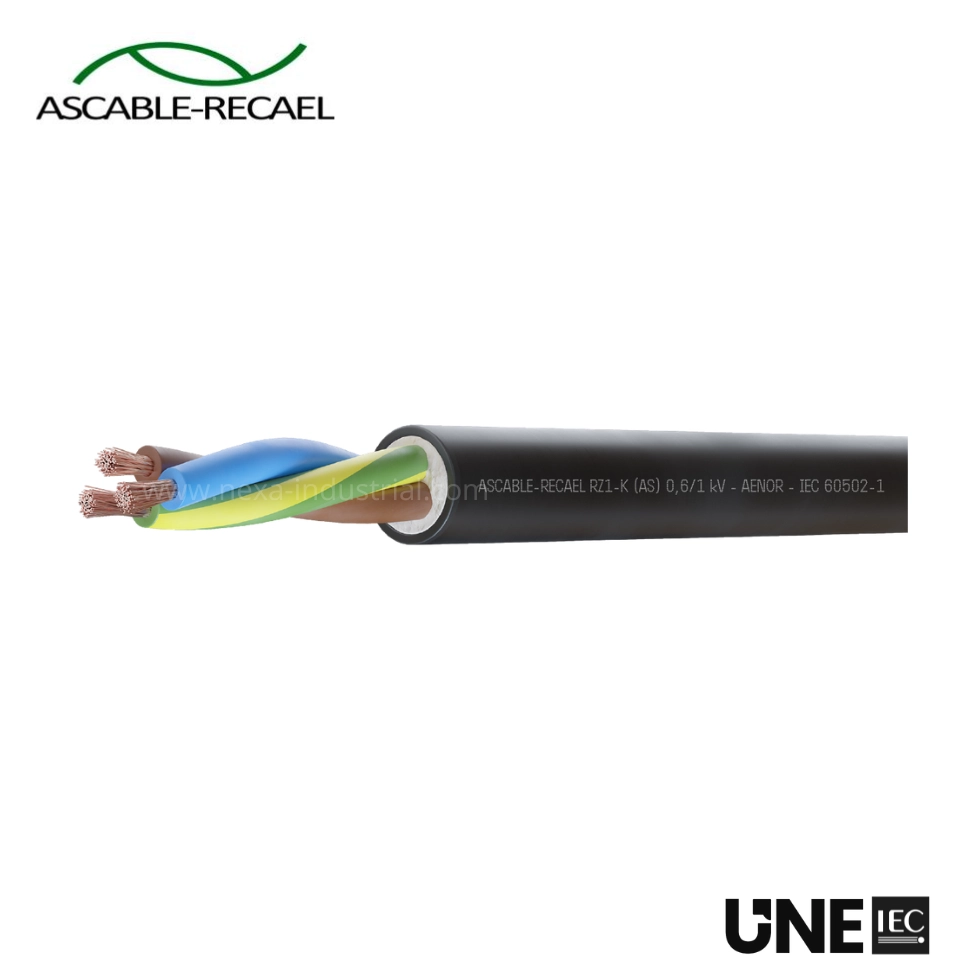 cable rz1-k 1x1.5mm2 0.6/1kv negro ascable recael
