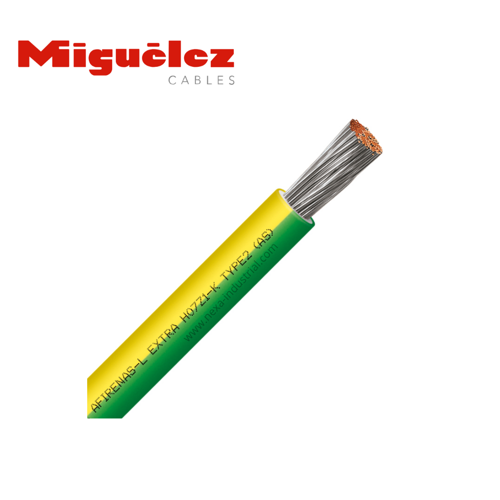 CABLE H07Z1-K MIGUELEZ 1x4mm2 450/750V LIBRE HALÓGENO VERDE-AMARILLO AFIRENAS