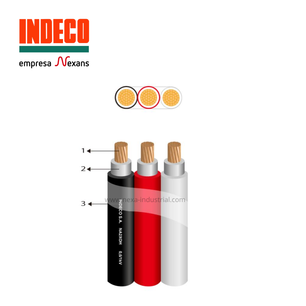 CABLE INDECO FREETOX N2XOH 0,6/1KV TRIPOLAR 4MM2