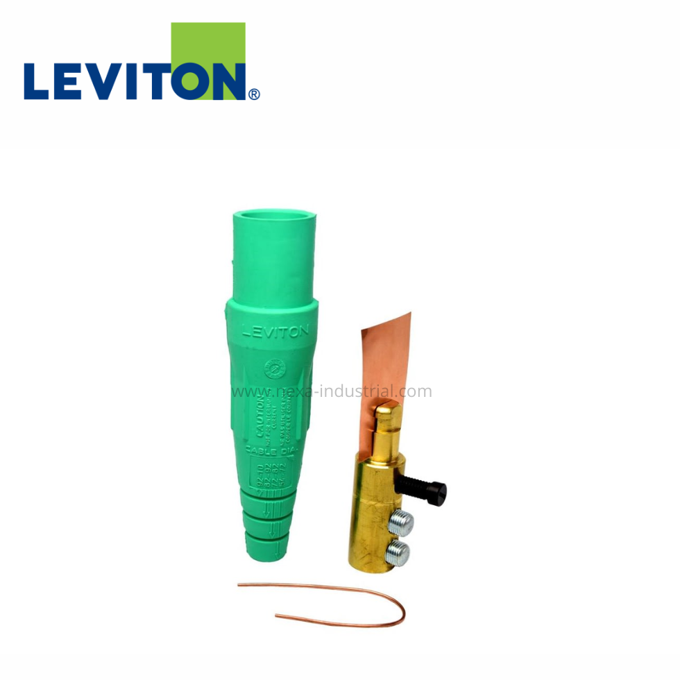 CONECTOR UNIPOLAR HEMBRA 400A-600V 2 TORNILLOS FIJACIÓN 1/0-4/0 VERDE - LEVITON