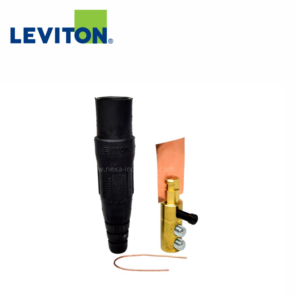 CONECTOR UNIPOLAR MACHO 400A-600V 2 TORNILLOS FIJACIÓN 1/0-4/0 NEGRO - LEVITON