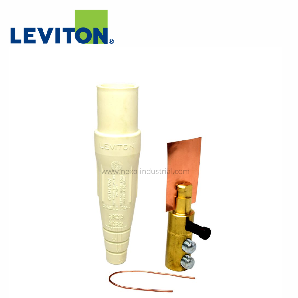 CONECTOR UNIPOLAR MACHO 400A-600V 2 TORNILLOS FIJACIÓN 1/0-4/0 BLANCO - LEVITON