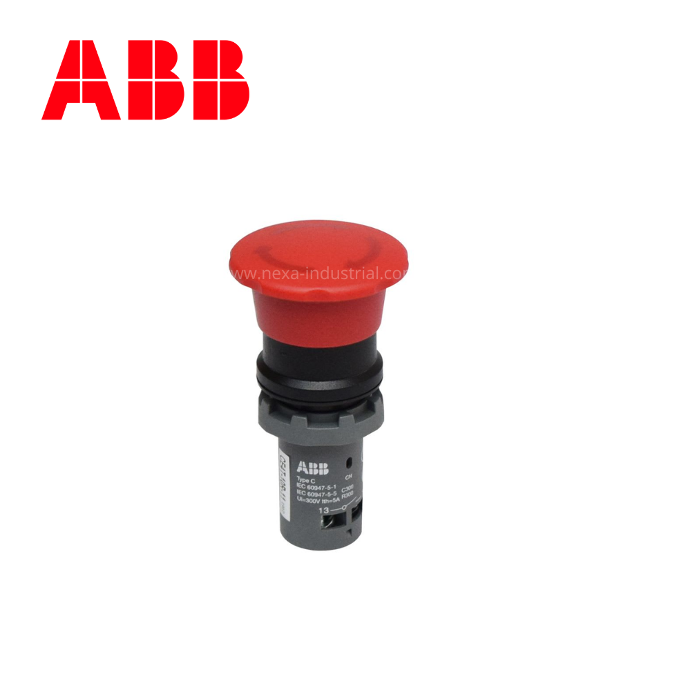 Pulsador de emergencia desenclavamiento por giro 22mm-40mm 1NC+1NA ABB