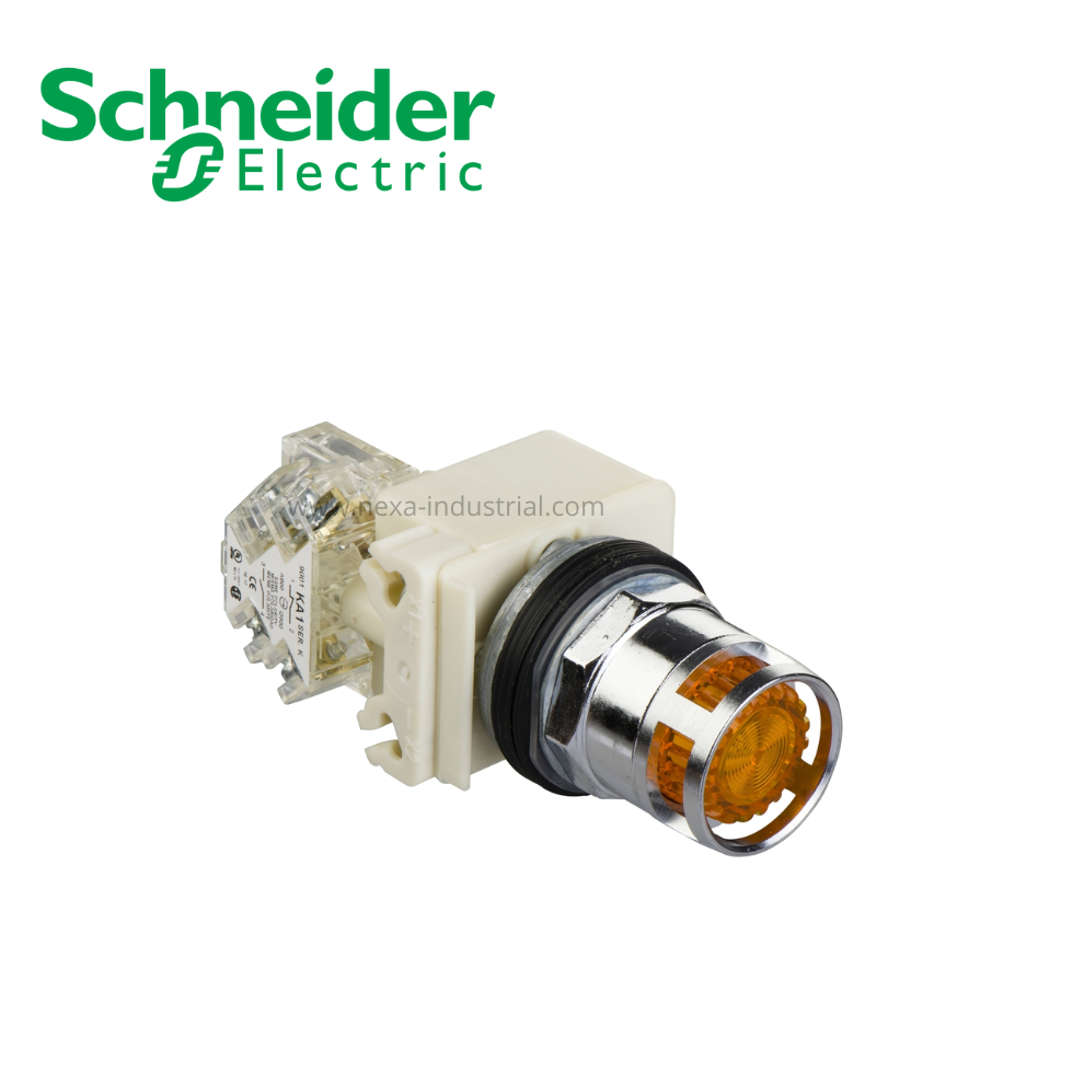 Pulsador luminoso amarillo 30mm c/LED 120V NA+NC NEMA SCHNEIDER ELECTRIC