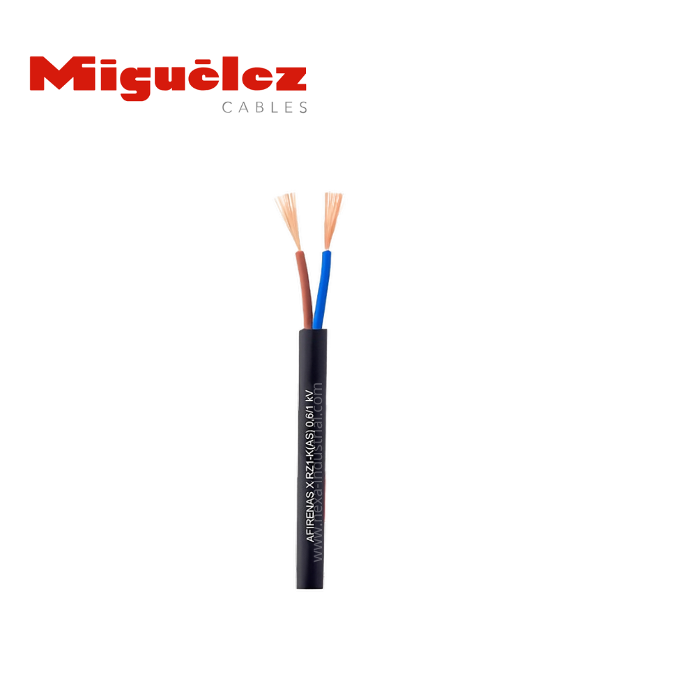 CABLE RZ1-K 2X1.5MM2 0.6/1KV LIBRE HALÓGENO NEGRO AFIRENAS - MIGUELEZ