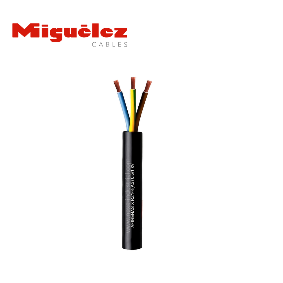 CABLE RZ1-K 3G1.5MM2 0.6/1KV LIBRE HALÓGENO NEGRO AFIRENAS - MIGUELEZ