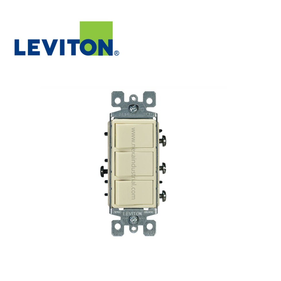INTERRUPTOR TRIPLE MARFIL DECORA 15A 250V – LEVITON