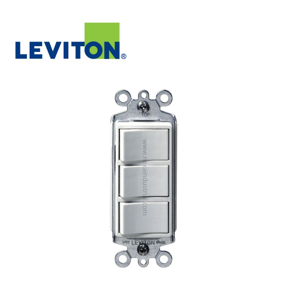 INTERRUPTOR TRIPLE BLANCO DECORA 15A 250V – LEVITON
