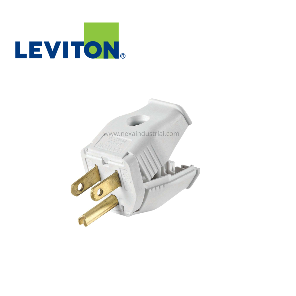 ENCHUFE PVC BLANCO 15A 125V L/T C/BISAGRA - LEVITON