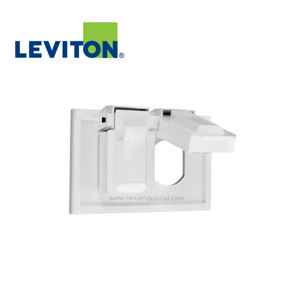 PLACA DOBLE HERMETICA BLANCA HORIZONTAL NYLON - LEVITON