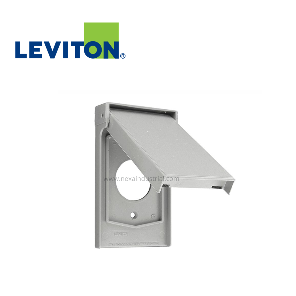 PLACA SIMPLE VERTICAL HERMÉTICA C/SEGURO – LEVITON