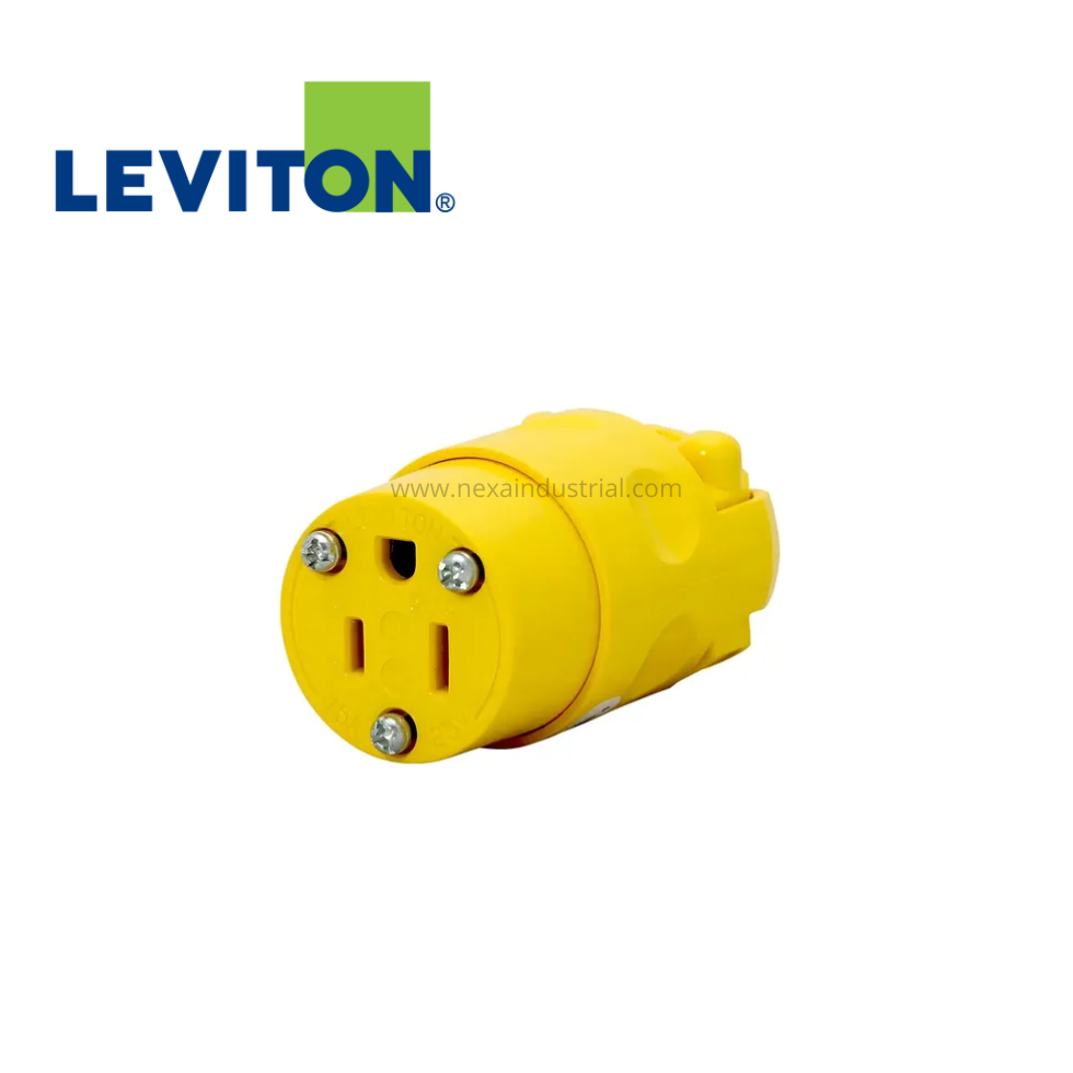 CONECTOR AÉREO PVC AMARILLO 15A 125V L/T – LEVITON