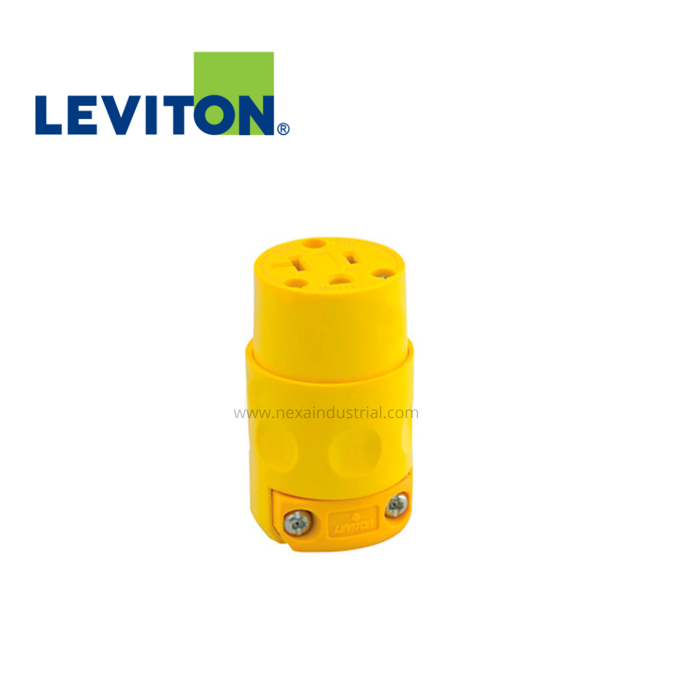 CONECTOR AÉREO PVC AMARILLO 20A 125V L/T – LEVITON
