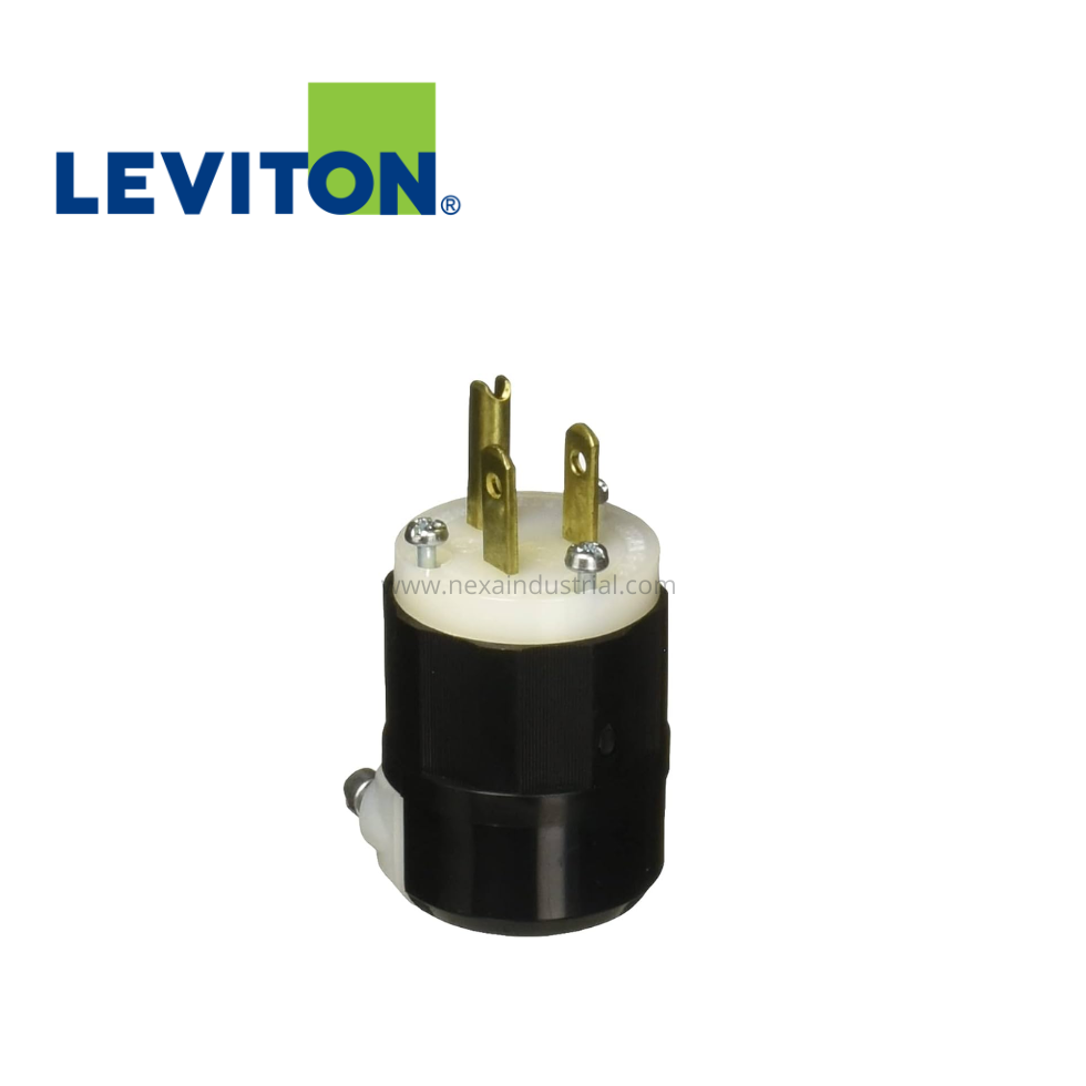 ENCHUFE G/INDUSTRIAL 15A 125V L/T NEGRO NEMA 5-15P - LEVITON