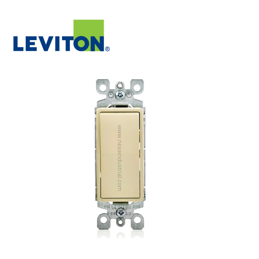 INTERRUPTOR SIMPLE MARFIL C/CONMUTACIÓN 15A 120/277V L/T – LEVITON