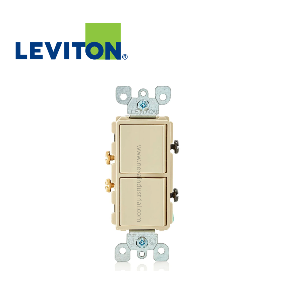 INTERRUPTOR DOBLE MARFIL DECORA 15A 250V L/T – LEVITON