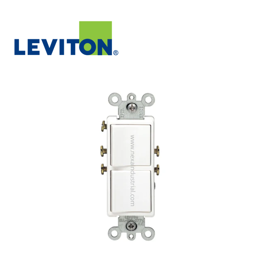 INTERRUPTOR DOBLE BLANCO DECORA 15A 250V L/T – LEVITON