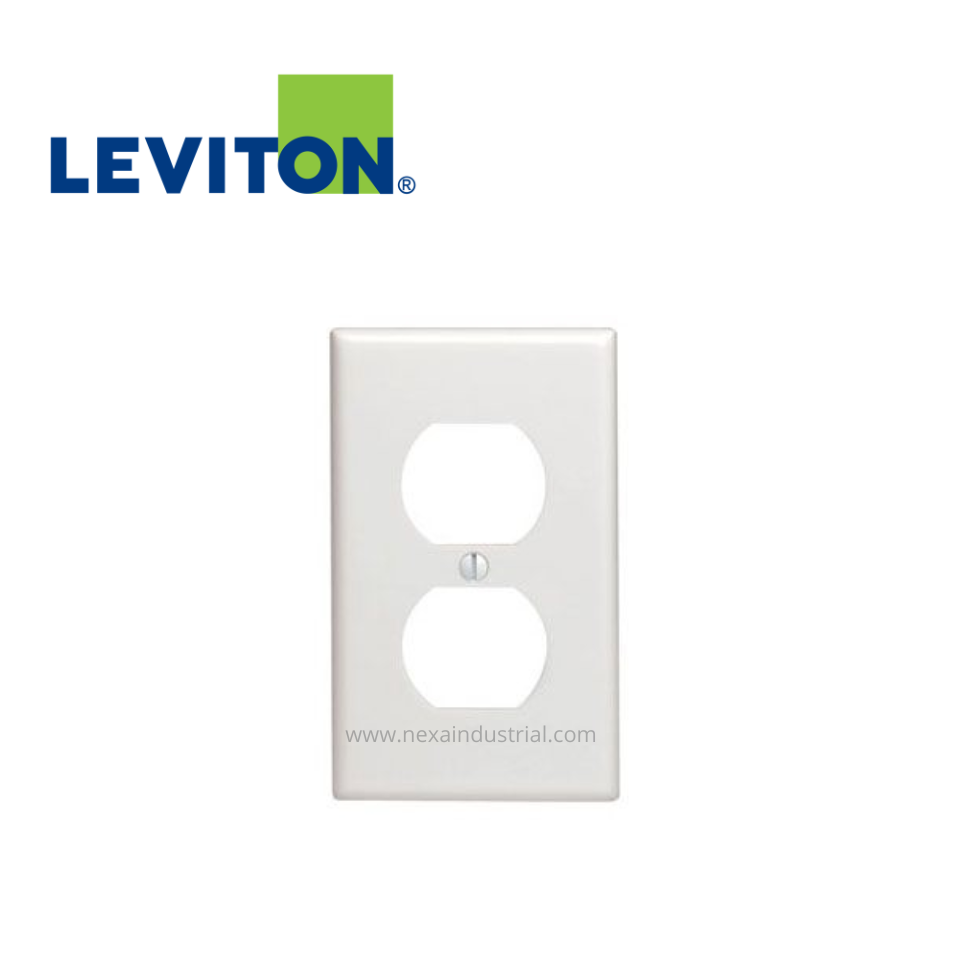 PLACA DOBLE TOMACORRIENTE BAQUELITA BLANCA – LEVITON
