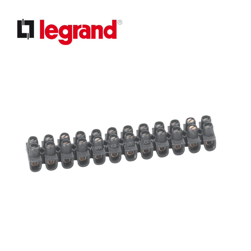 Bornera de regleta 6mm2 12 bornes Nylbloc negro