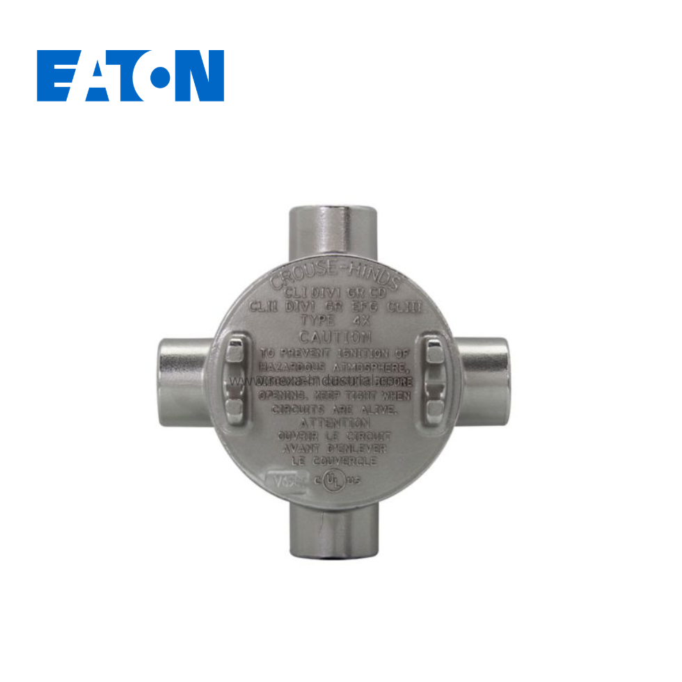 Caja de derivación redonda x 3/4″ c/tapa rosca serie GUAX Crouse Hinds