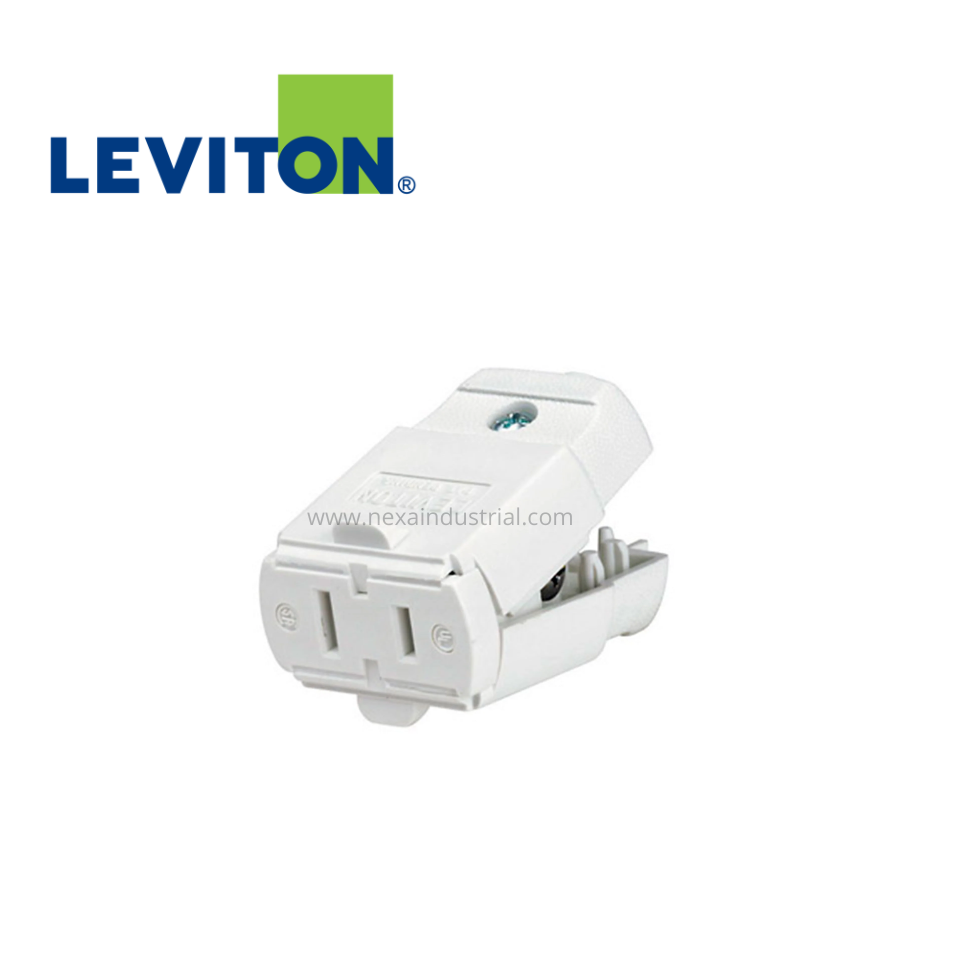 CONECTOR AEREO BLANCO POLARIZADA 2 PATAS 15A 125V – LEVITON
