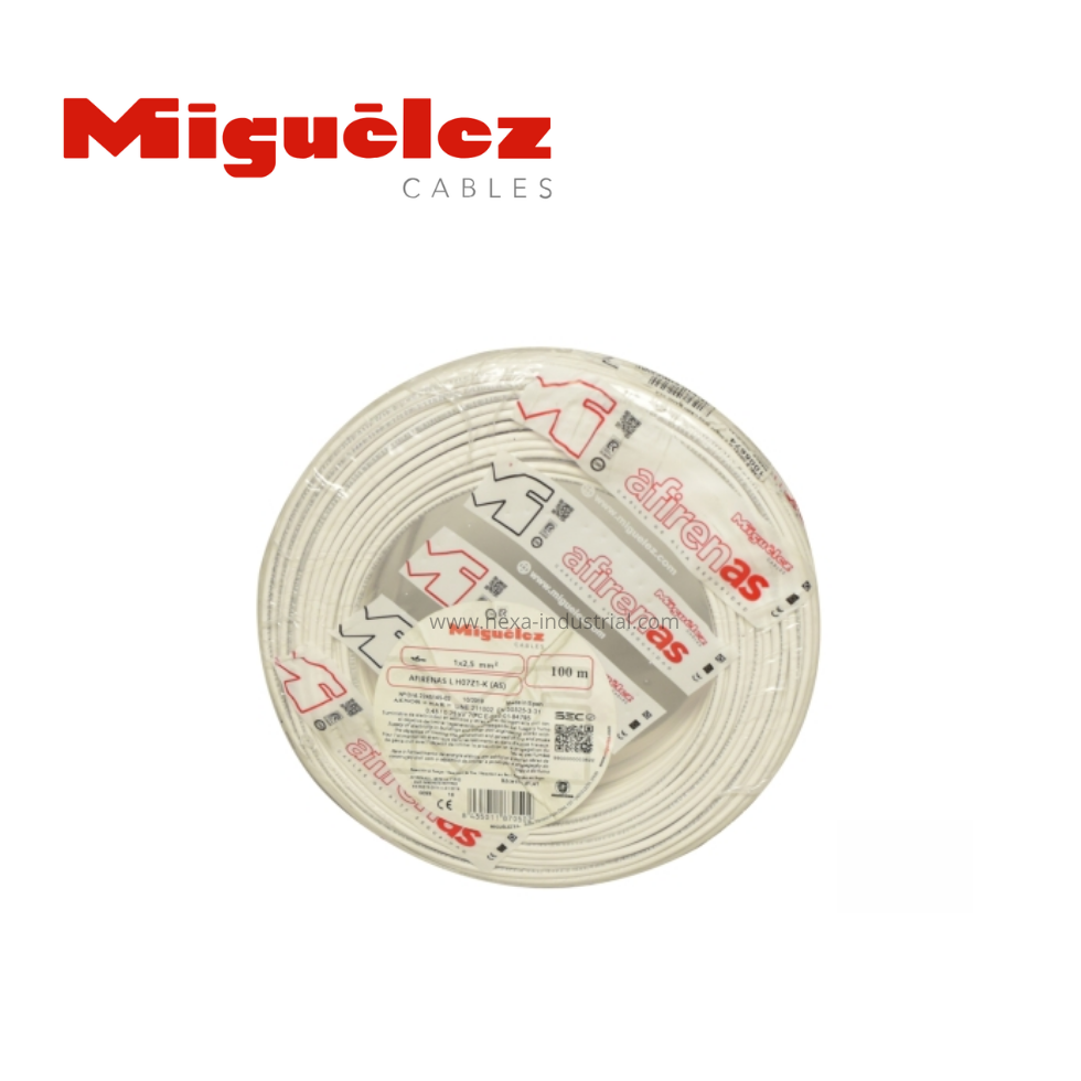Cable H07Z1-K 16mm2 blanco 450/750V libre de halógeno x rollo