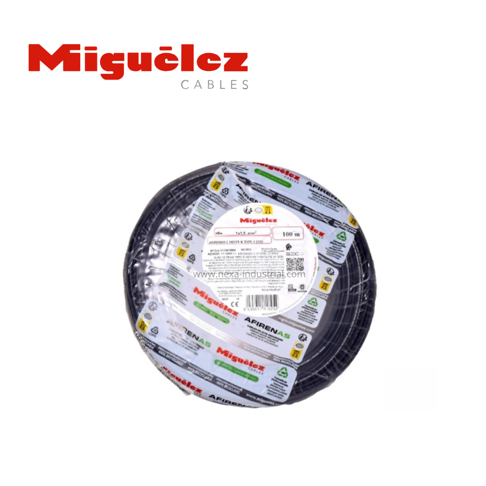 Cable H07Z1-K 16mm2 negro 450/750V libre de halógeno x rollo