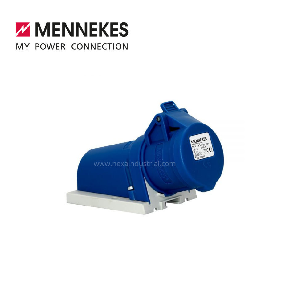 TOMA VISIBLE AZUL 32A 250V 2P+T (IP44) – MENNEKES
