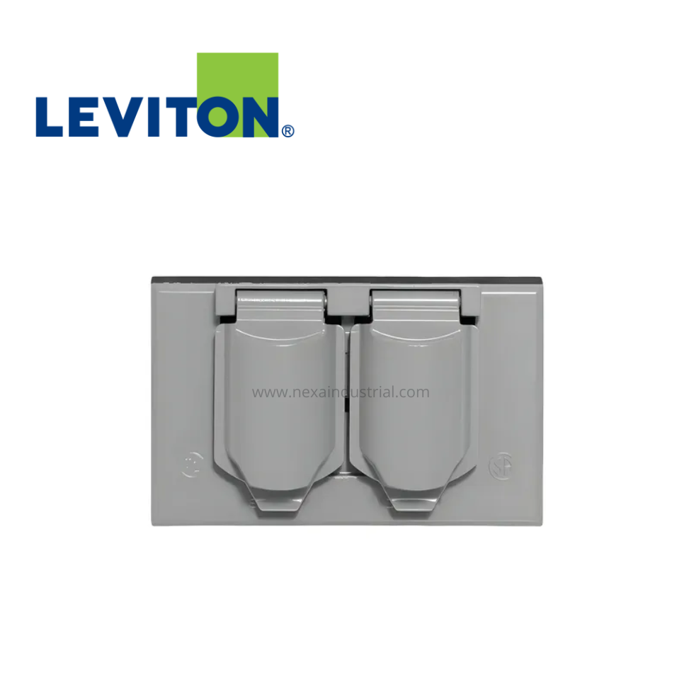 PLACA DOBLE HERMETICA ALUMINIO HORIZONTAL - LEVITON