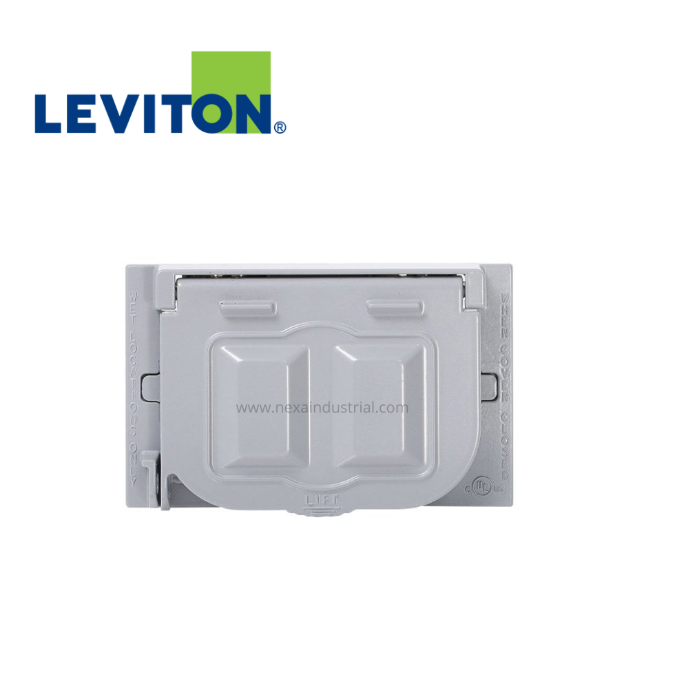 PLACA SIMPLE HORIZONTAL HERMÉTICA C/SEGURO – LEVITON