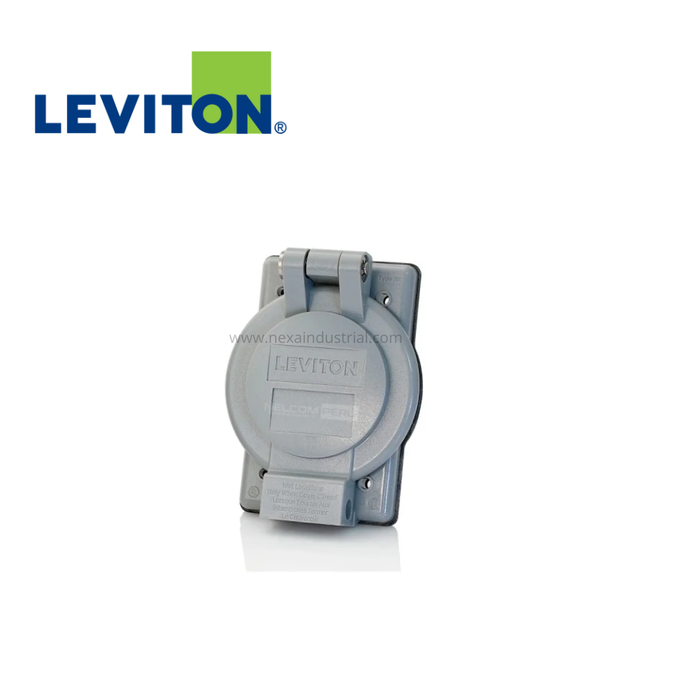 PLACA HERMÉTICA 15/20A SIMPLE GRIS INDUSTRIAL NEMA 3R (IP64) – LEVITON